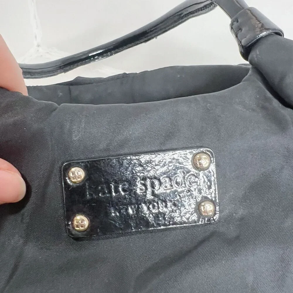 Kate Spade New York Nylon Karen Handle Bag Patent Leather Shoulder Bag Purse